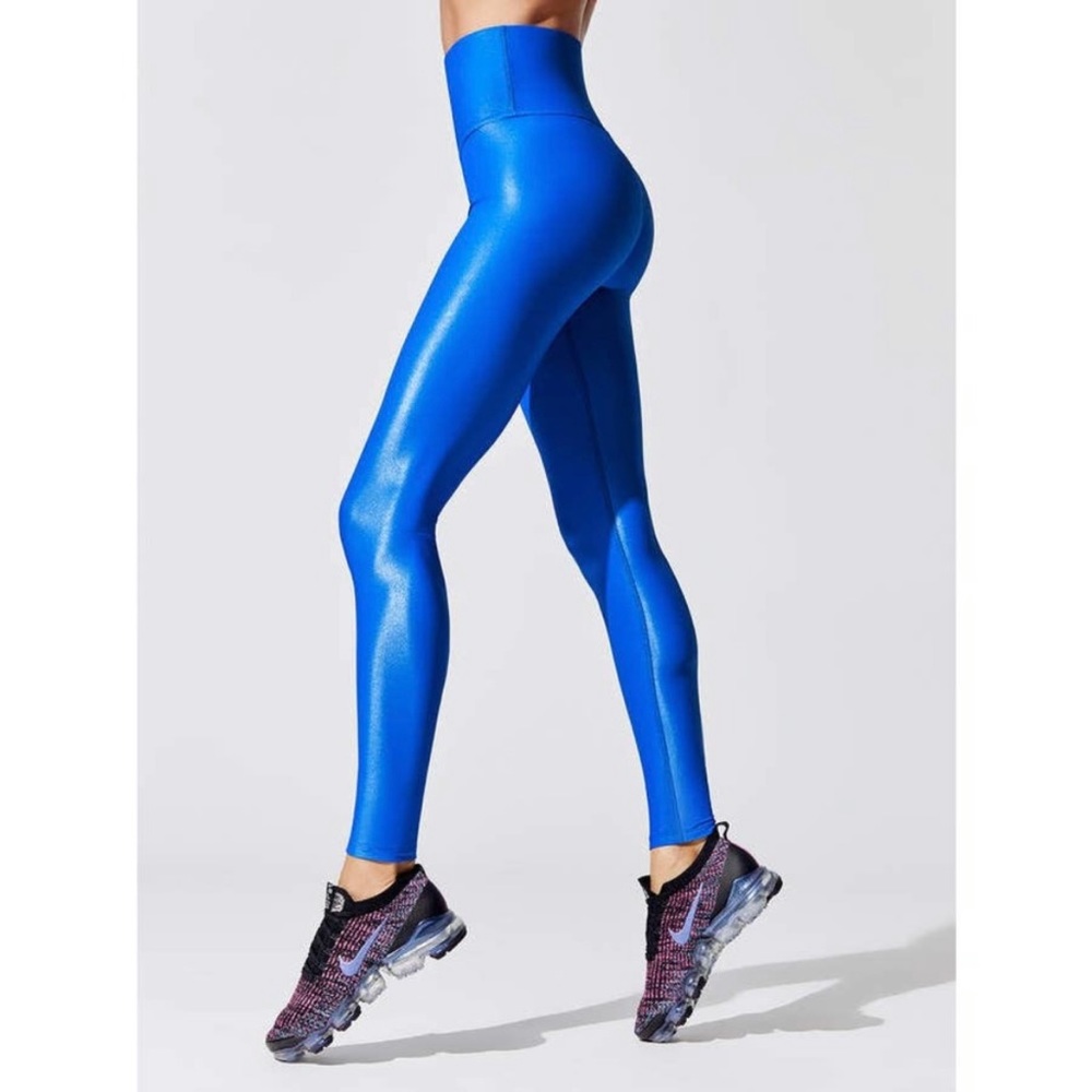 Carbon38 High Rise Full-length Legging In Takara Shine - Strong Blue